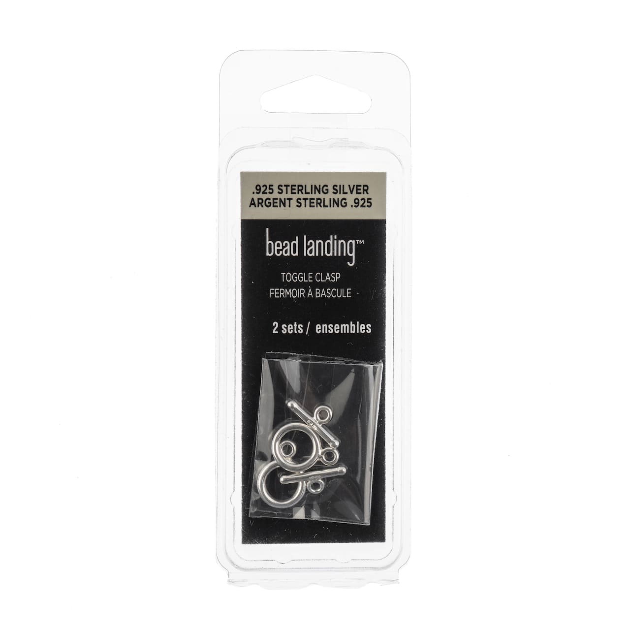 6 Packs: 2 ct. (12 total) 13mm Sterling Silver Round Toggle Clasps by Bead Landing™
